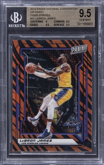2019 Panini National Convention VIP Party Tiger Stripes #43 LeBron James - BGS GEM MINT 9.5